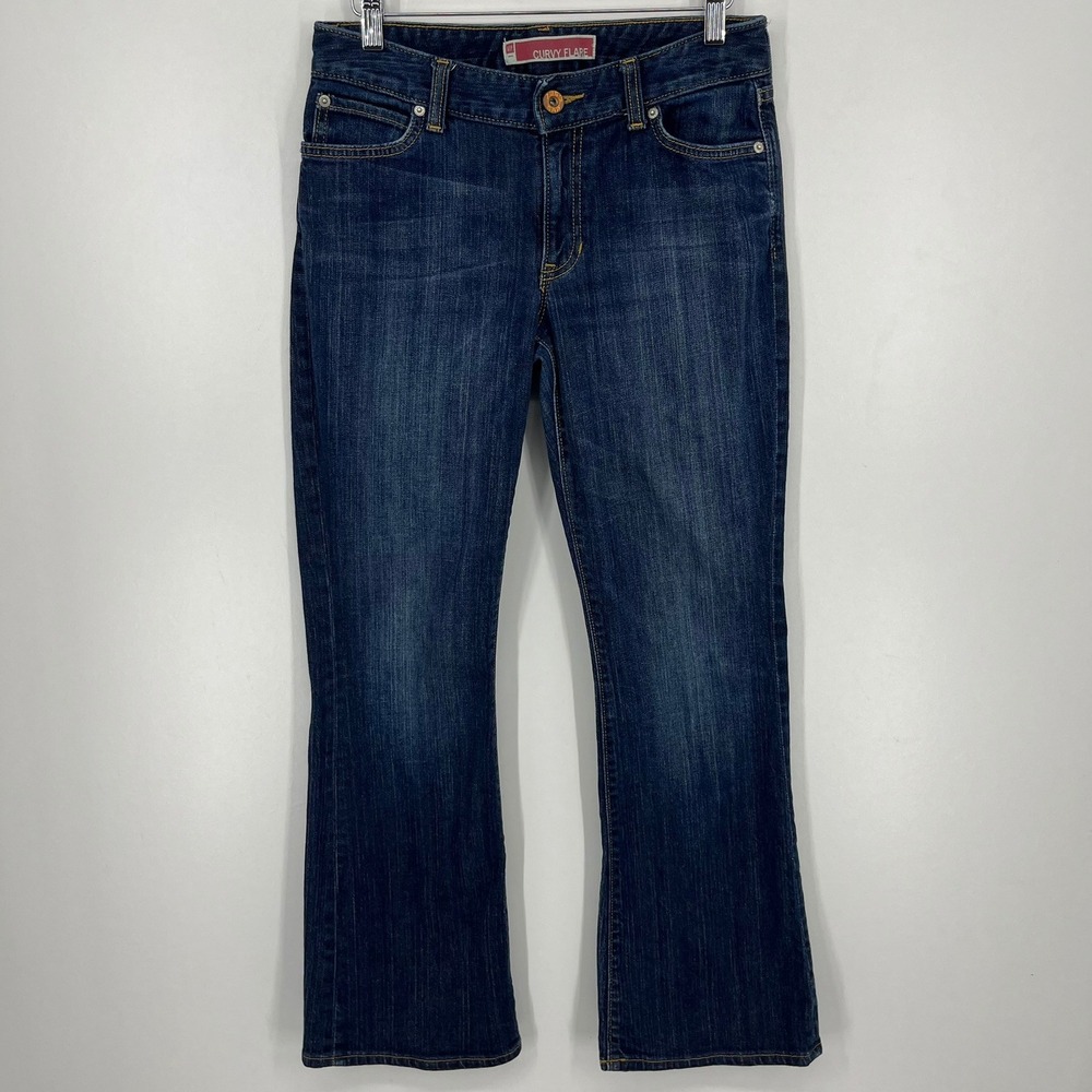 Gap 1969‎ Curvy Flare Jeans Womens 6 Ank Dark Wash Blue 5-Pocket Boho Classic